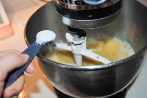 mixing dough ingredients