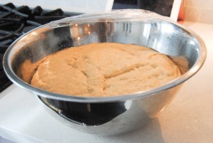 risen dough doubled in size