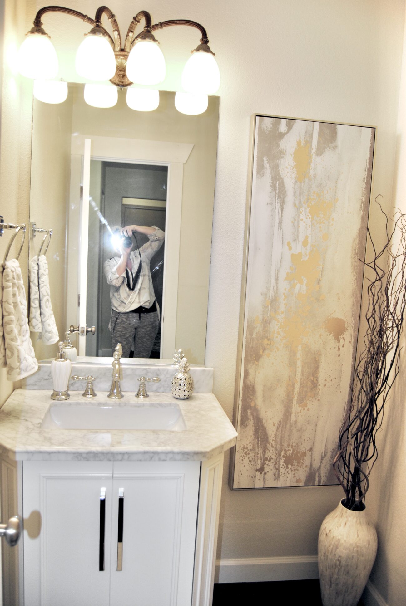 MASTER BATH CONVERSION FROM A JACKANDJILL, AND…We also added a HALF